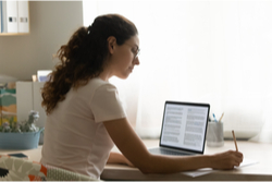 Woman working at laptop