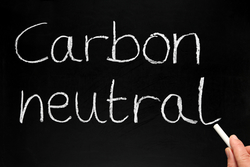 carbon neutral on chalkboard