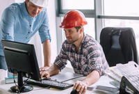 hardhat guys at computer