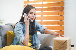 online shopper on phone