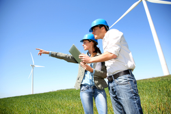 workers at windfarm