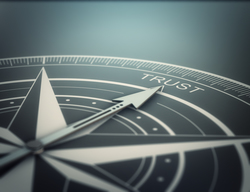  compass pointing to trust